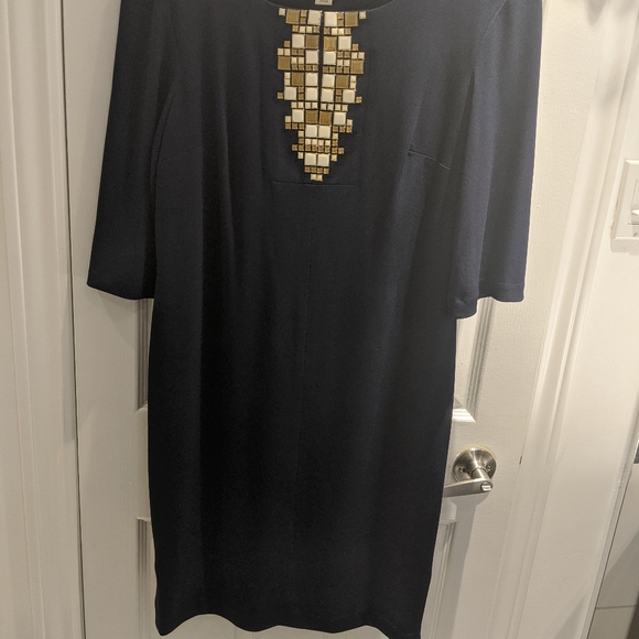 Anne Klein 3/4 sleeve Navy Blue stretch dress - Picture 7 of 7